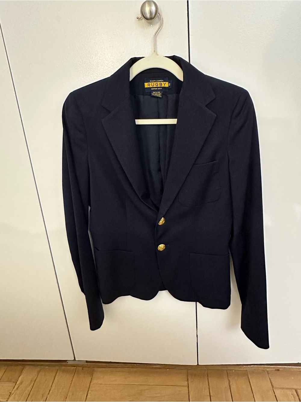 Rugby Ralph Lauren Dark Navy Blazer with Gold Buttons Size 2